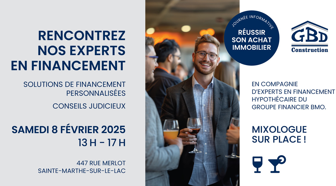 Événement Rencontrez nos experts en financement - GBD Construction